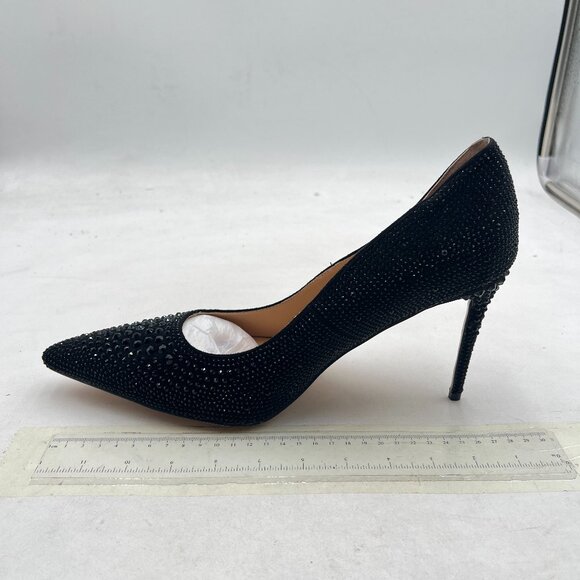 Black Crystal Sexy Pointed Toe Pump High Heels Stilettos Party Prom Daily Shoes - Picture 1 of 7